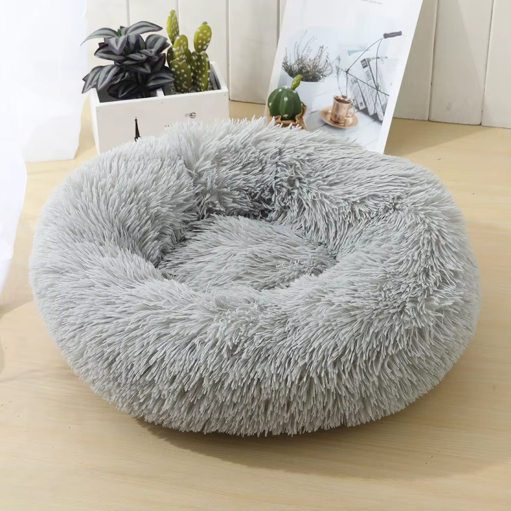 Super Soft Pet Dog Cat Bed Plush Full Size Washable Calm Bed Donut Bed Comfortable Sleeping Bed for Large Medium Small Dogs
