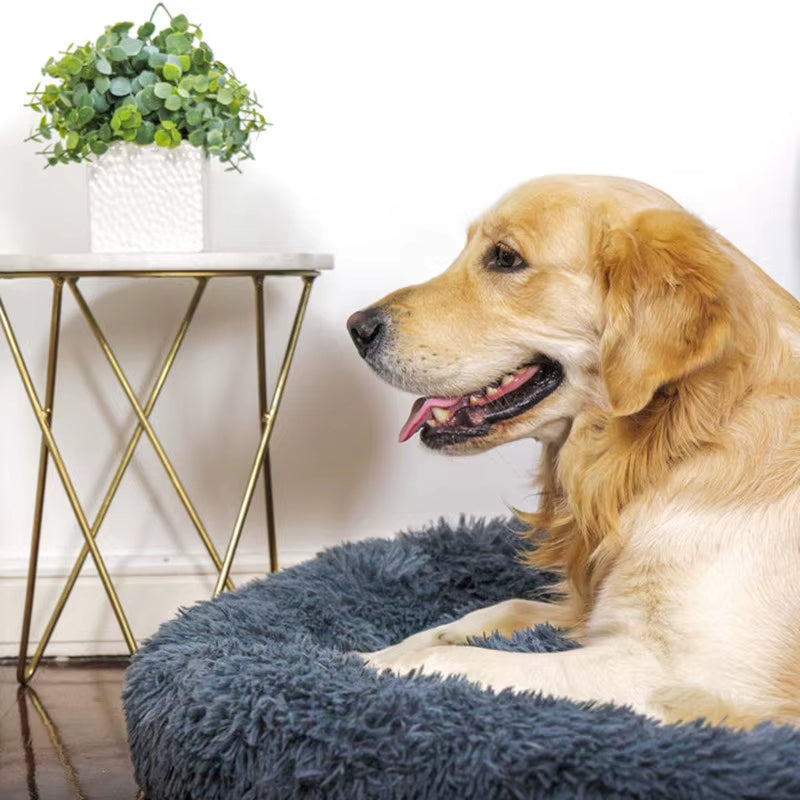 Super Soft Pet Dog Cat Bed Plush Full Size Washable Calm Bed Donut Bed Comfortable Sleeping Bed for Large Medium Small Dogs