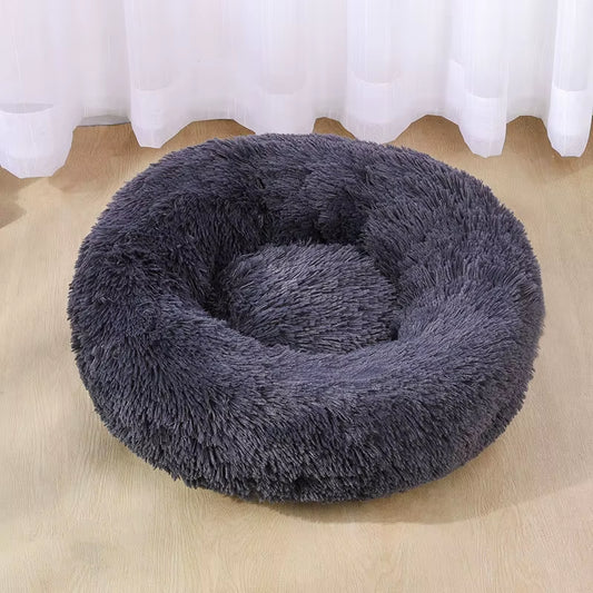 Super Soft Pet Dog Cat Bed Plush Full Size Washable Calm Bed Donut Bed Comfortable Sleeping Bed for Large Medium Small Dogs