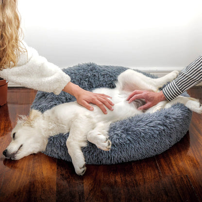 Super Soft Pet Dog Cat Bed Plush Full Size Washable Calm Bed Donut Bed Comfortable Sleeping Bed for Large Medium Small Dogs